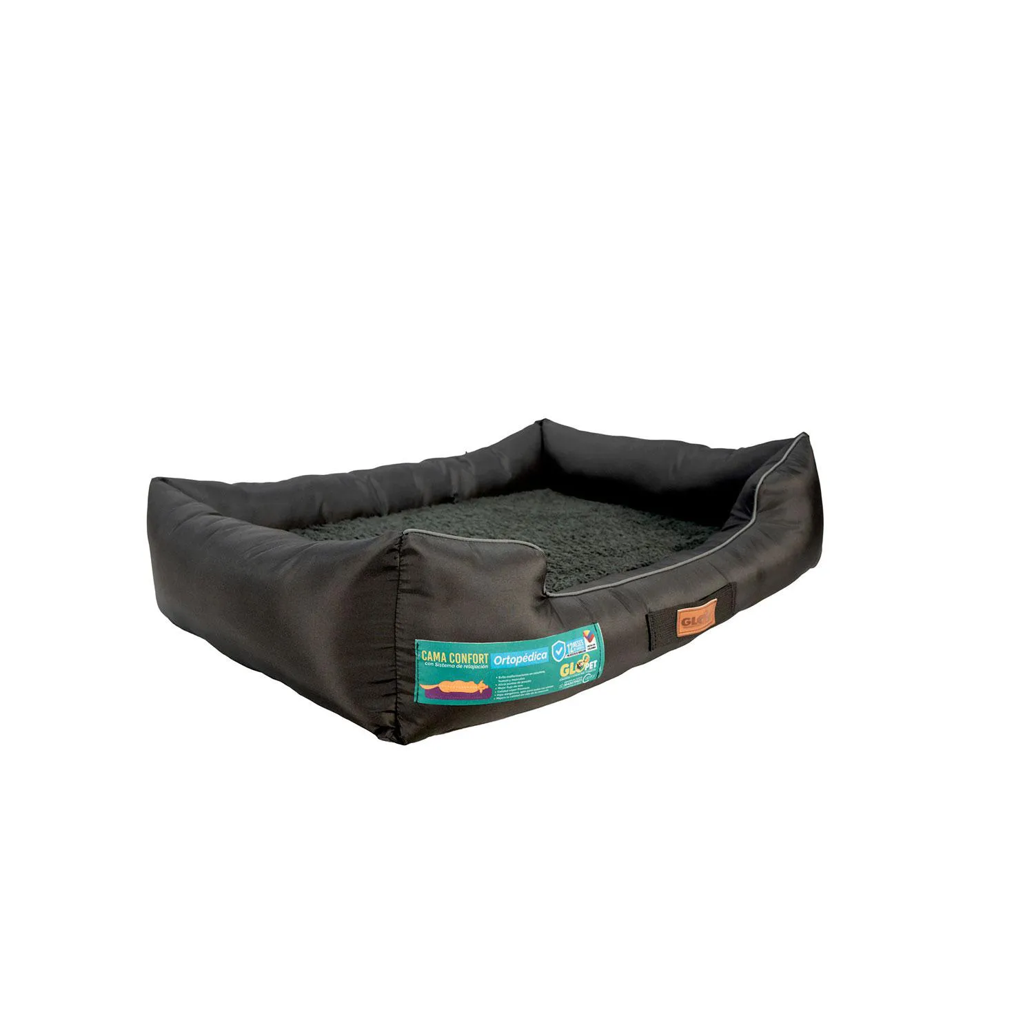 Cama Sofá Gloopet Con Tecnologia Antiestres Para Mascota Talla Xxl Negro Gris