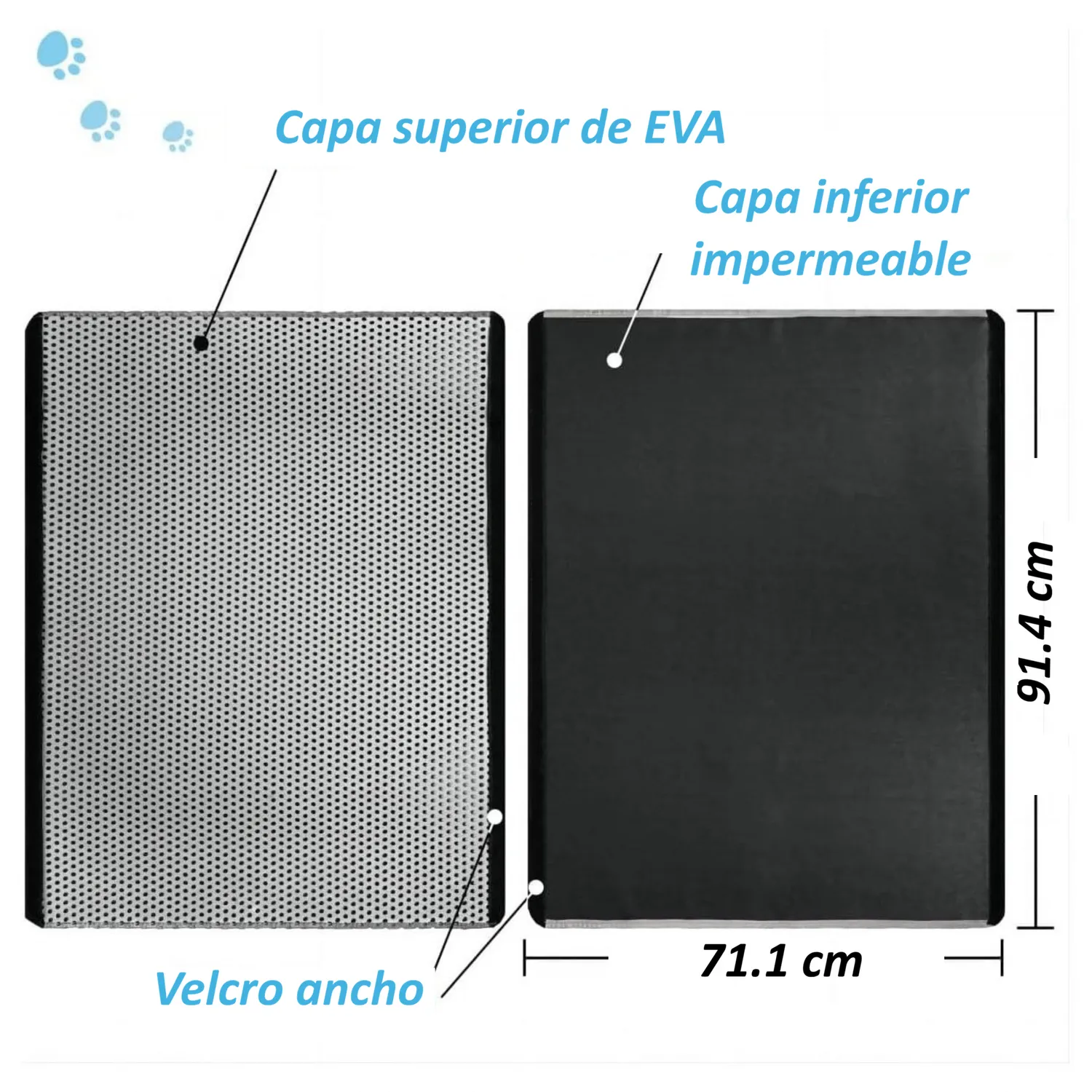 Tapete Grande para Arena de Gatos Xuanyaente Doble Capa Impermeable Antideslizante 4