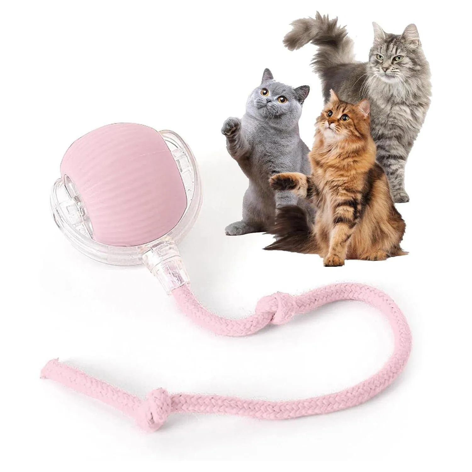 Pelota Interactiva Para Gatos Con Movimiento Automático Y Textura Antideslizante