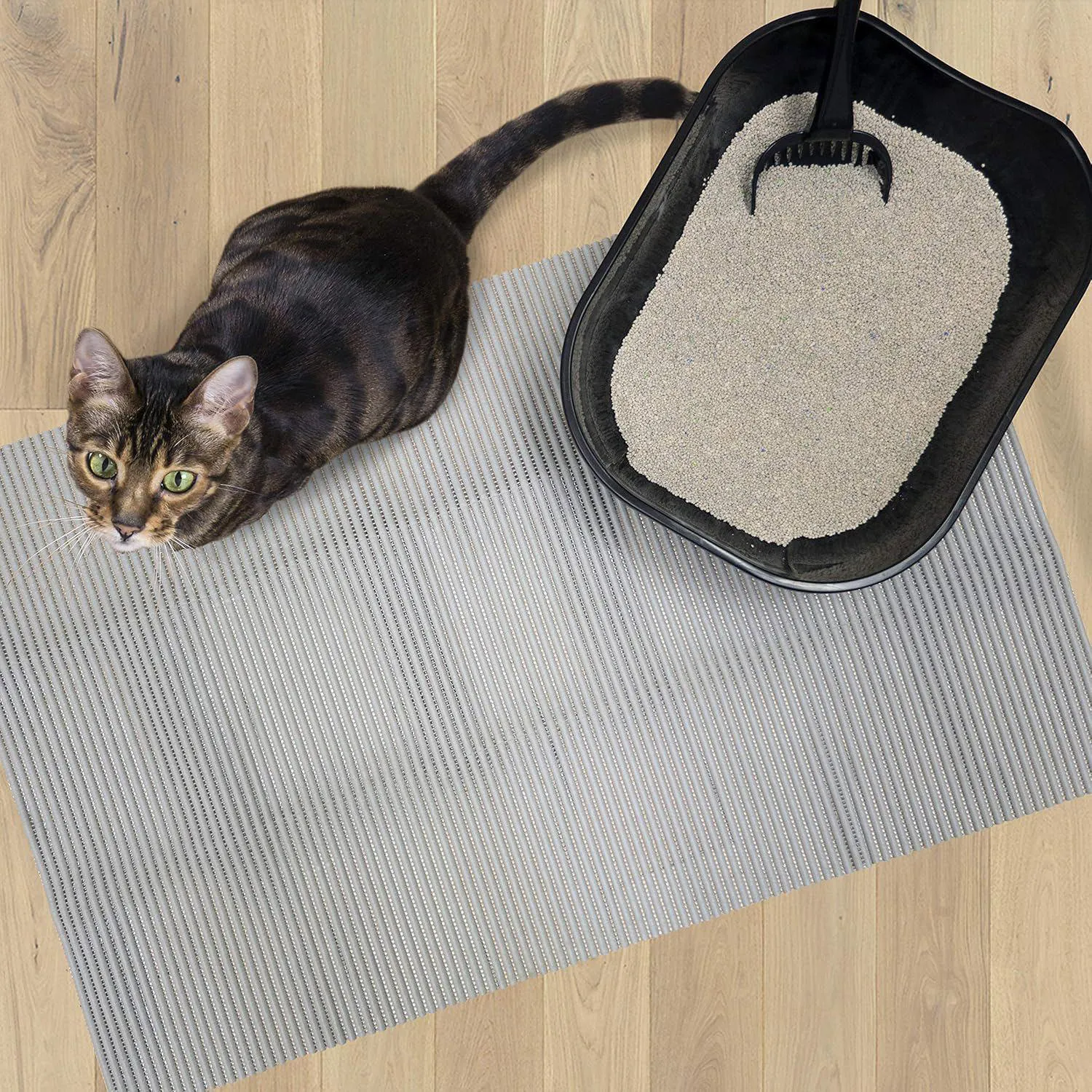 Alfombrilla Extra Grande Para Arena De Gatos Impermeable Antideslizante Y Fácil De Limpiar 4