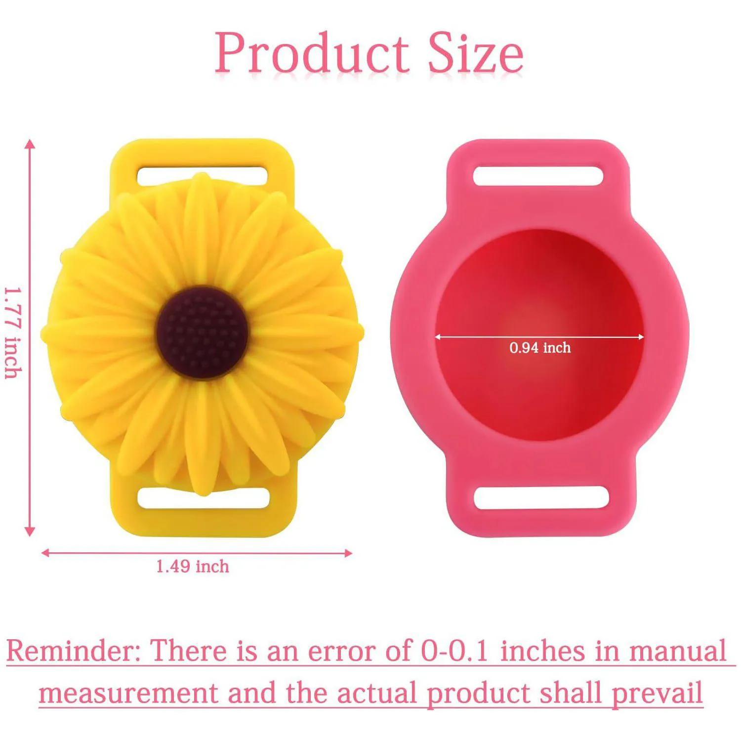 Funda De Silicona Para Airtag Con Diseño Girasol Compatible Con Collar De Mascota