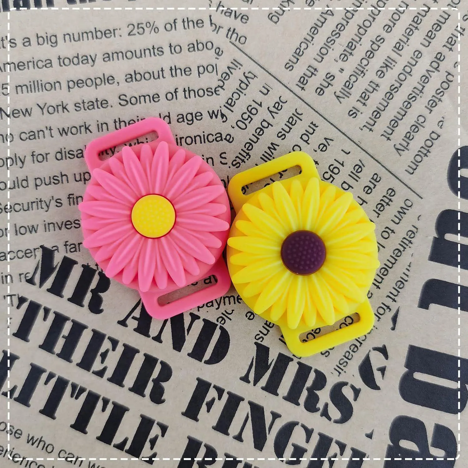 Funda De Silicona Para Airtag Con Diseño Girasol Compatible Con Collar De Mascota 6