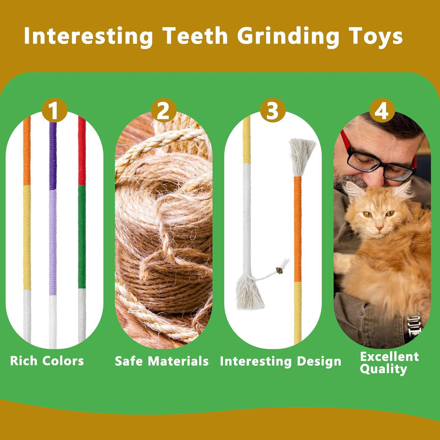Juguete De Cuerda Maiiu Para Gatos Con Limpieza Dental Y Material Seguro 4