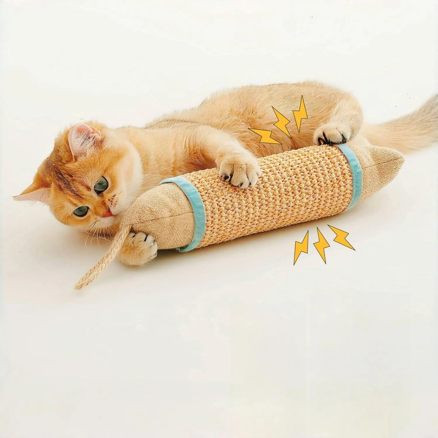 Juguete Rascador Para Gatos Con Sisal Natural Hierba Gatera Y Sonido De Cascabel