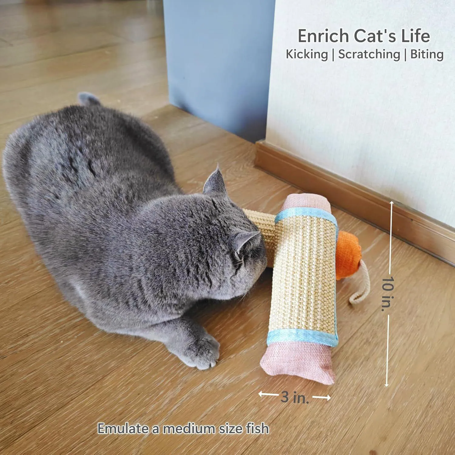 Juguete Rascador Para Gatos Con Sisal Natural Hierba Gatera Y Sonido De Cascabel