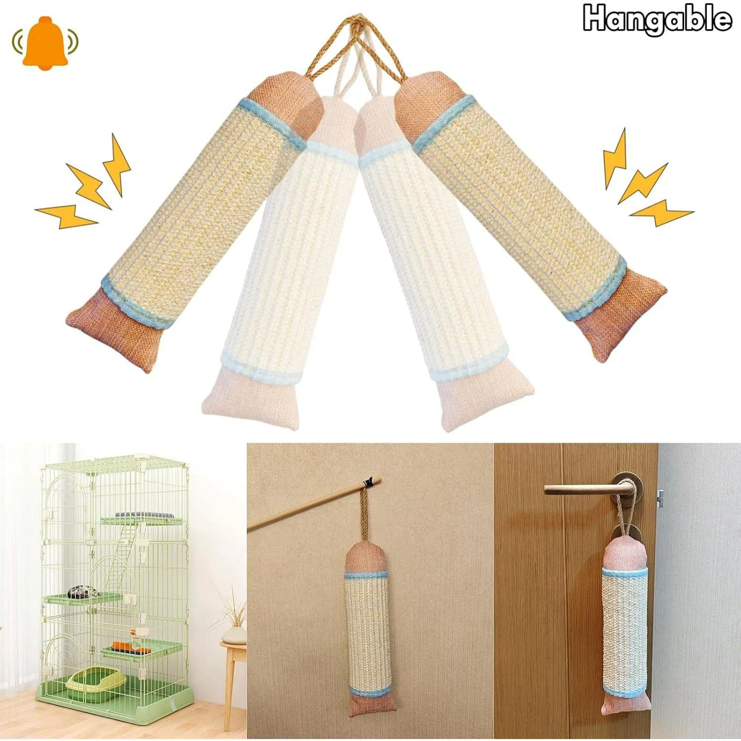 Juguete Rascador Para Gatos Con Sisal Natural Hierba Gatera Y Sonido De Cascabel 3