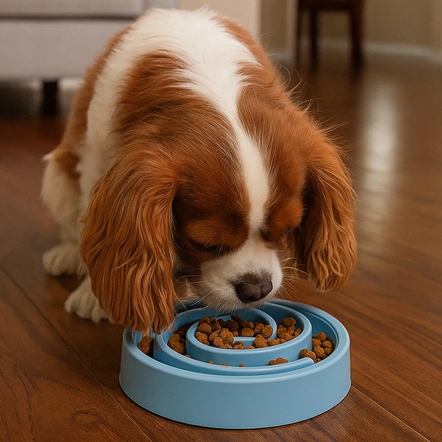 Comedero Para Mascotas. Alimentacion Lenta Azul 4
