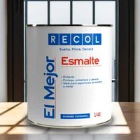 Esmalte para Interior/Exterior El Mejor Recol 1/4 Galón Blanco