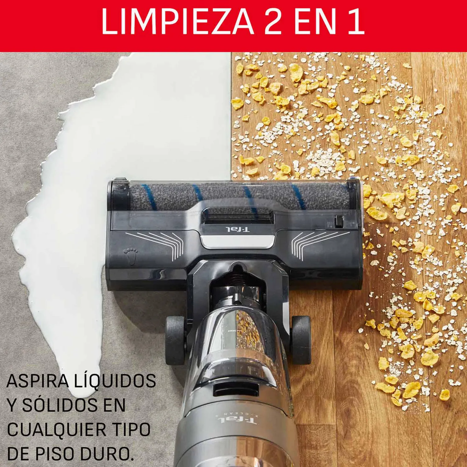 Aspiradora Trapeadora T-fal X-clean 4 Inalámbrica Función 2 En 1 para Suelos Duros 6