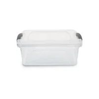 Caja Organizadora Plástica Wenboxcon Tapa y Clip 15 litros 42x16x32 cm Gris Just Home Collection