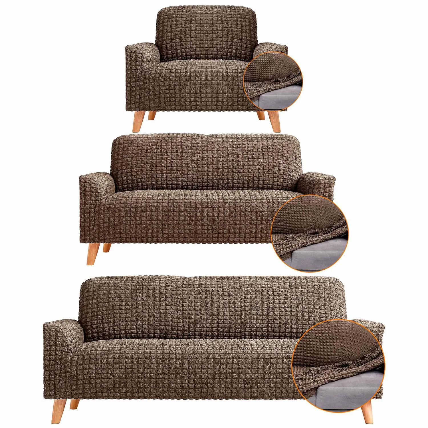 Combo X3 Protectores Elástico de Sofá Un. Dos y Tres Puestos