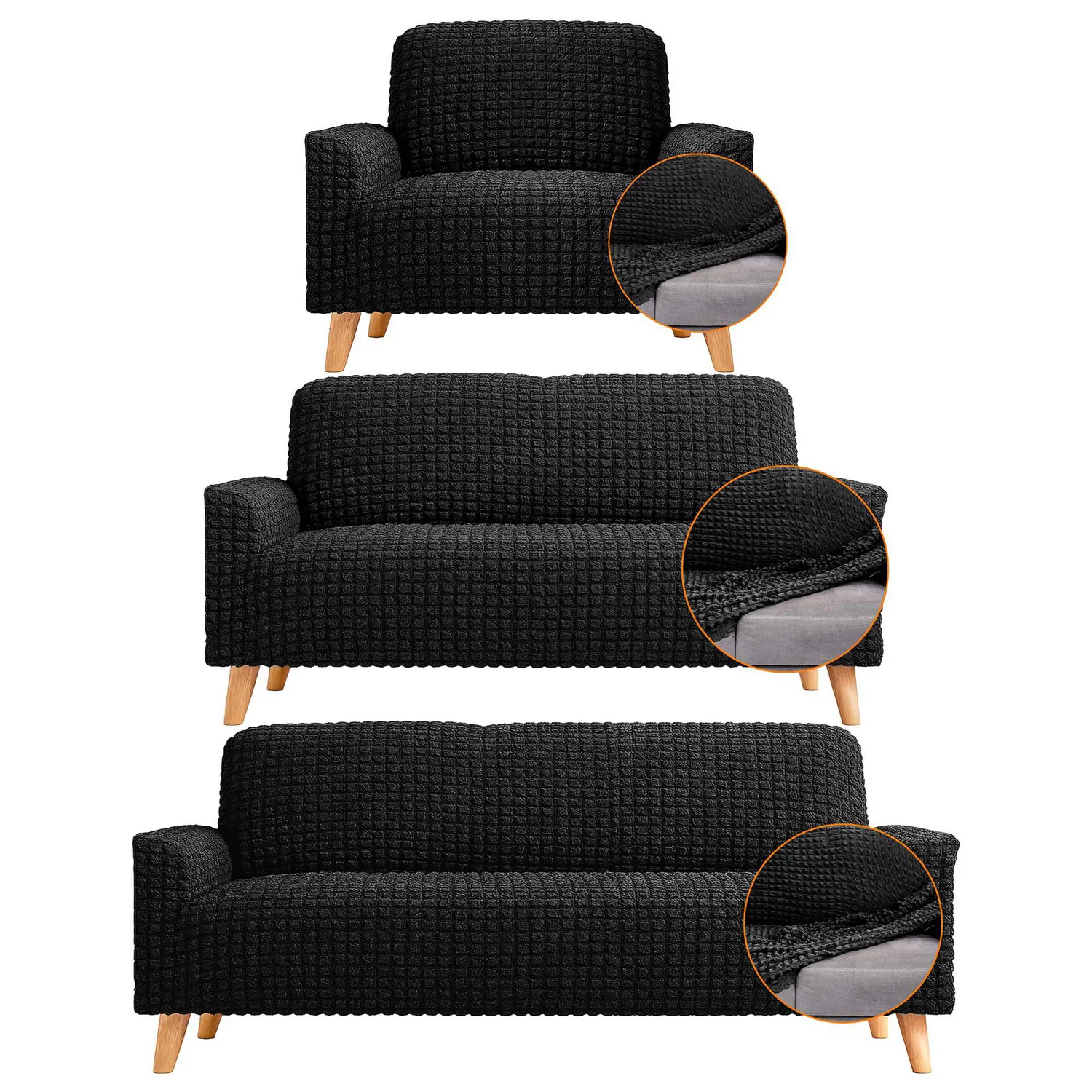 Combo X3 Protectores Elástico de Sofá Un. Dos y Tres Puestos
