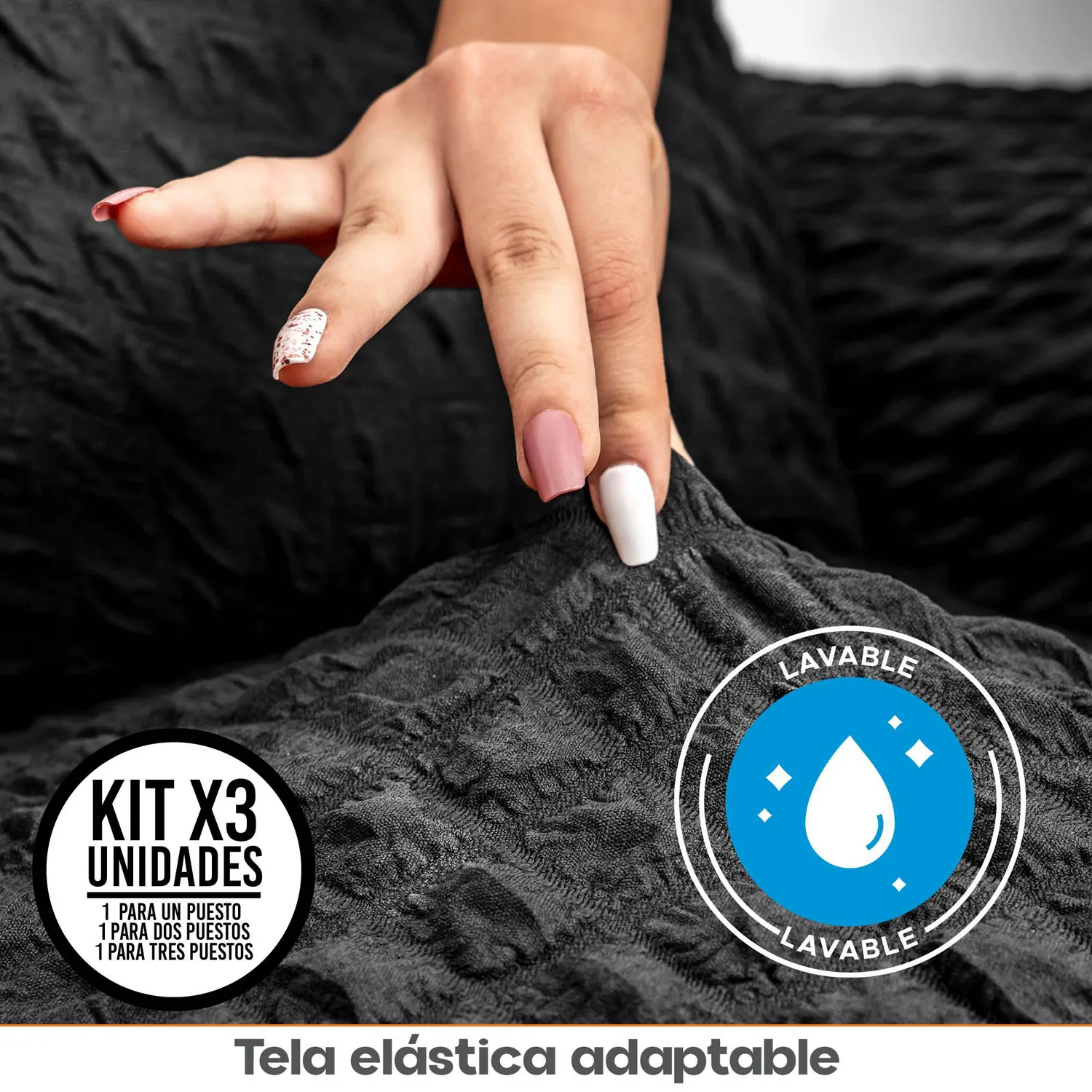 Combo X3 Protectores Elástico de Sofá Un. Dos y Tres Puestos 4