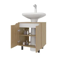 Mueble Lavamos De Pedestal Marlo 63X55X41 Rta Fresno Blanco