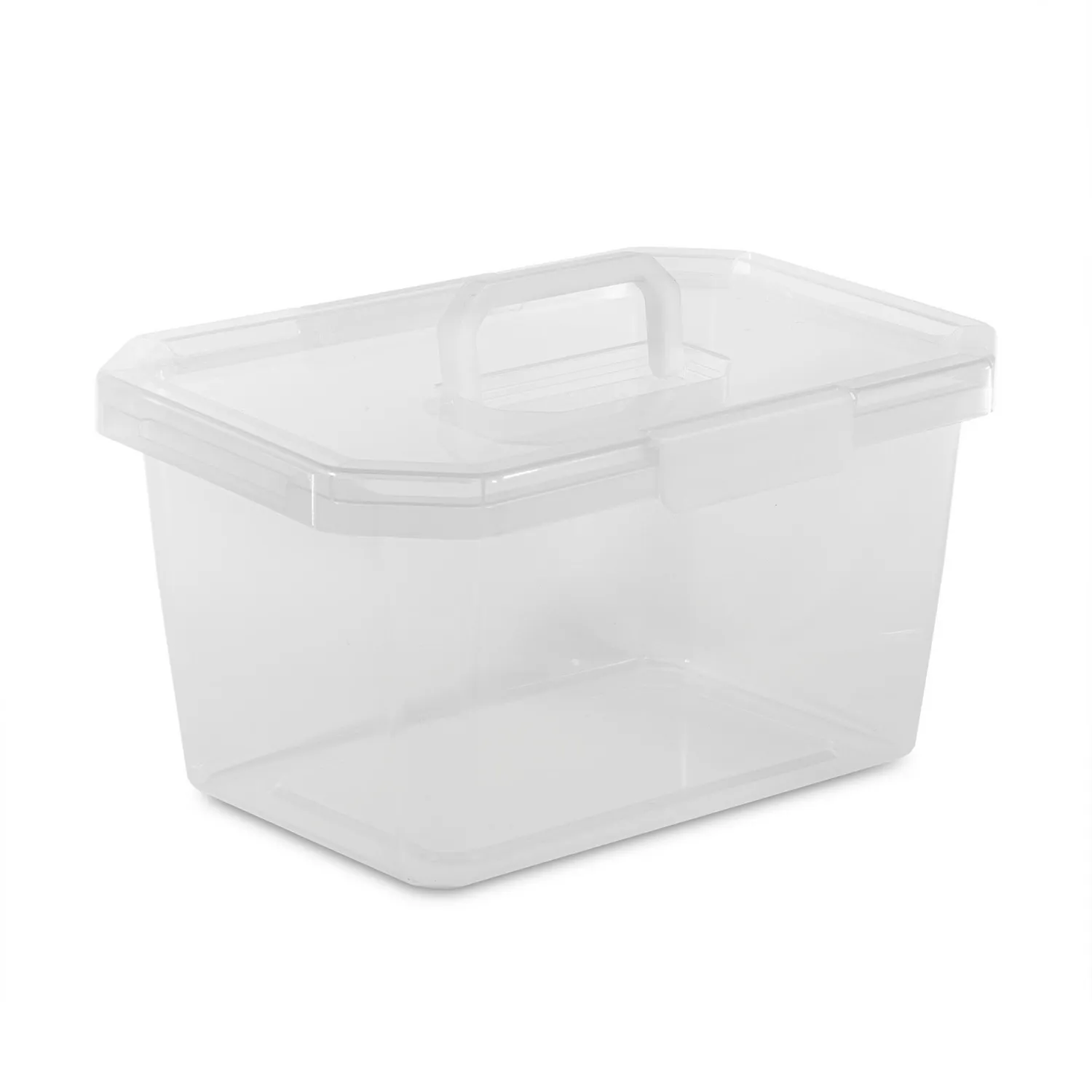 Caja Organizadora Plástica Estrabox con Manija 16 litros 42x21x30 cm Transparente Estra