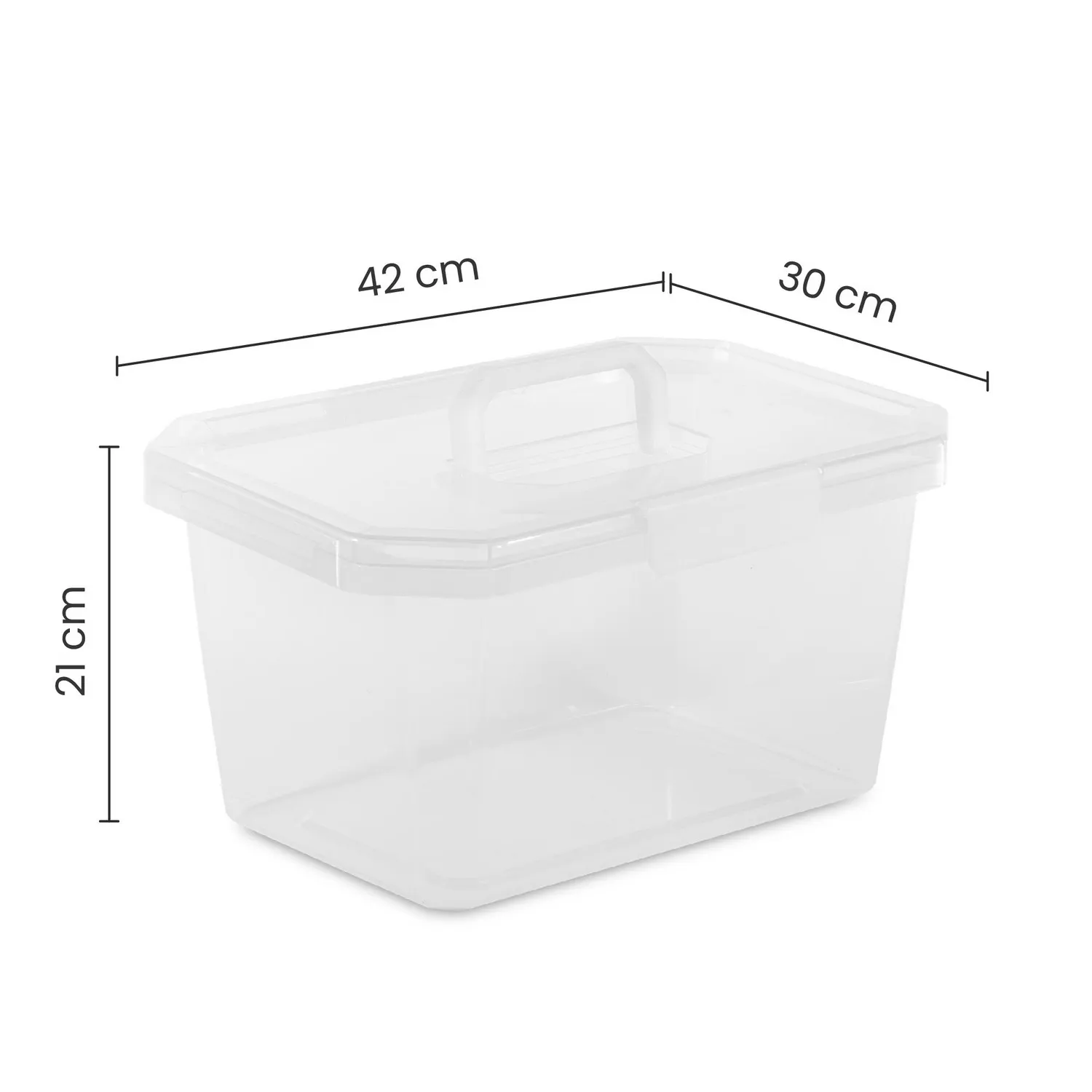 Caja Organizadora Plástica Estrabox con Manija 16 litros 42x21x30 cm Transparente Estra