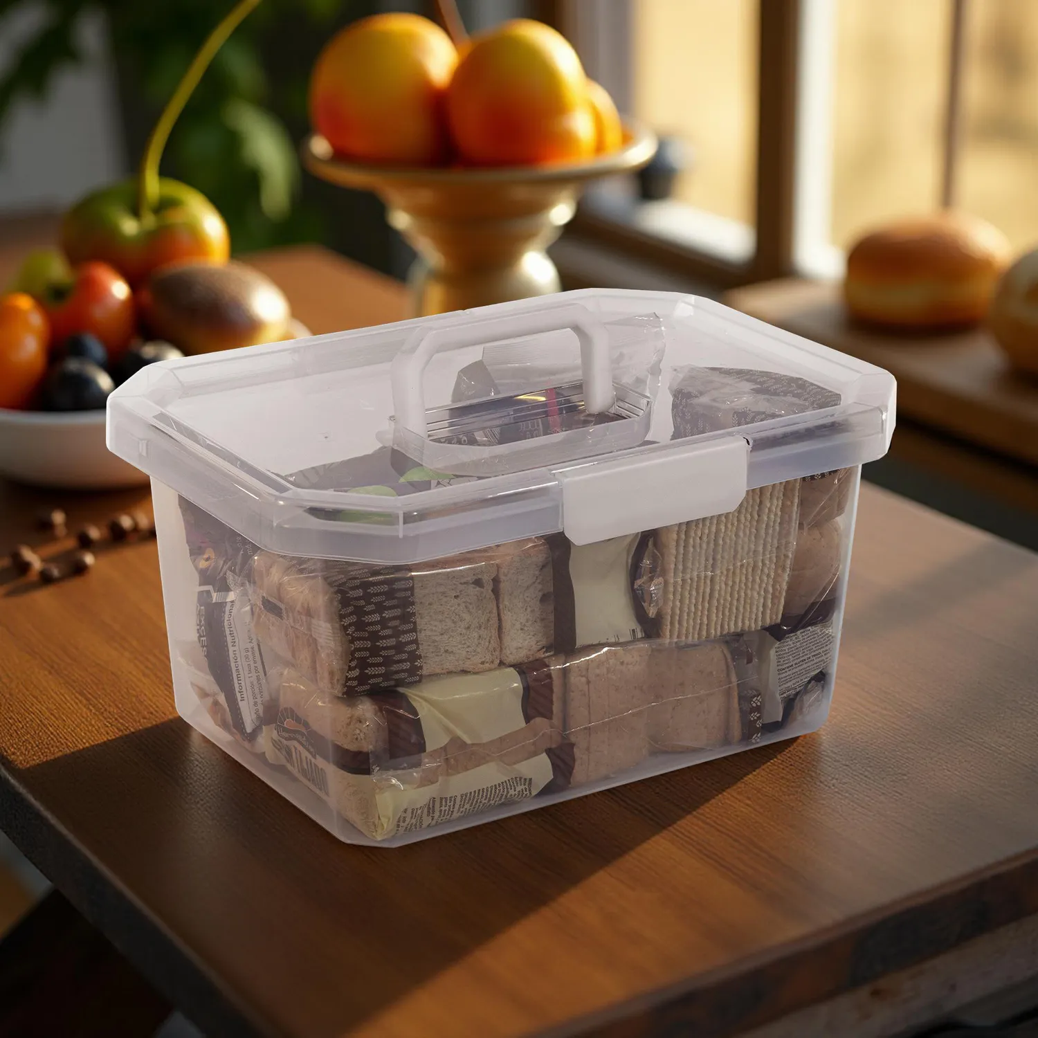 Caja Organizadora Plástica Estrabox con Manija 16 litros 42x21x30 cm Transparente Estra 3