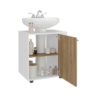 Mueble Lavamanos de Pedestal Phillips 62x56x41 Rta Blanco Fresno