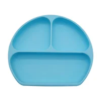 Plato Silicona Hondo con Chupa Libre de Bpa Azul