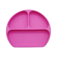 Plato Silicona Hondo con Chupa Libre de Bpa Rosado