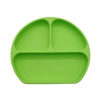 Plato Silicona Hondo con Chupa Libre de Bpa Verde