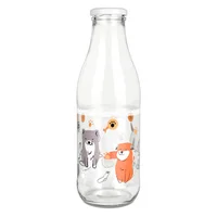 Botella Lechera 1 Litro Coccole con Tapa Plástica Blanca