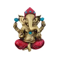 Figura Ganesha Gold 15cm Resina Hecho a Mano