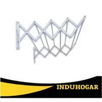 Tendedero Pared Plegable 100x100cm 30 Kilos 8 Tubos Blanco Induhogar