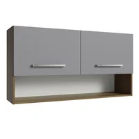 Mueble De Cocina Superior Emilly 1.05 M 2 Puertas 1 Nicho Marrón Gris