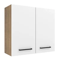 Mueble De Cocina Superior Agata 70 Cm 2 Puertas Marrón Blanco