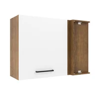 Mueble De Cocina Superior De Esquina Agata 1 Puerta Marrón Blanco
