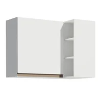 Mueble De Cocina Superior De Esquina Reims 1 Puerta 3 Nichos Portabotellas Blanco