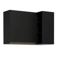 Mueble De Cocina Superior De Esquina Reims 1 Puerta 3 Nichos Portabotellas Negro