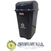 Papelera 60 Litros Vaivén Negra