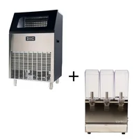 Combo Dispensador de Bebidas de 3 Tanques + Maquina Fabricadora de Hielo de 90 kg