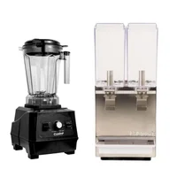 Combo Dispensador de Bebidas de 2 Tanques (10 litros cada uno) + Licuadora Industrial de 2l