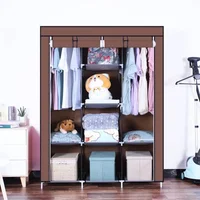 Closet Organizador 3 Espacios Perchero Forro Cafe 88130