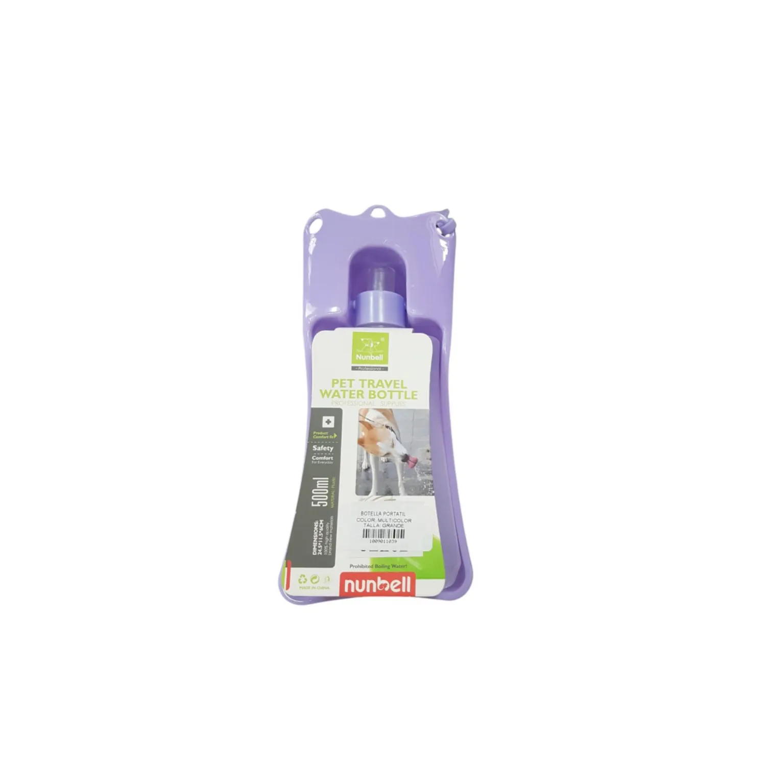 Botella bebedero xtatil morado grande para mascota 500ml