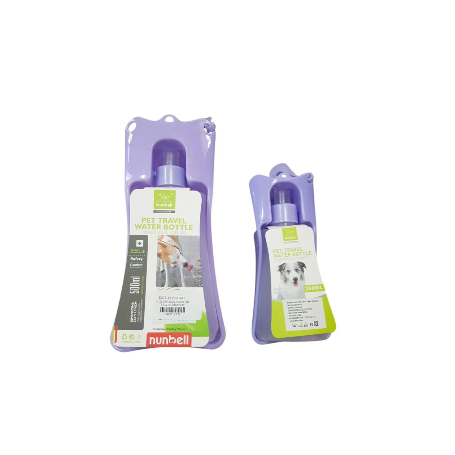 Botella bebedero xtatil morado grande para mascota 500ml