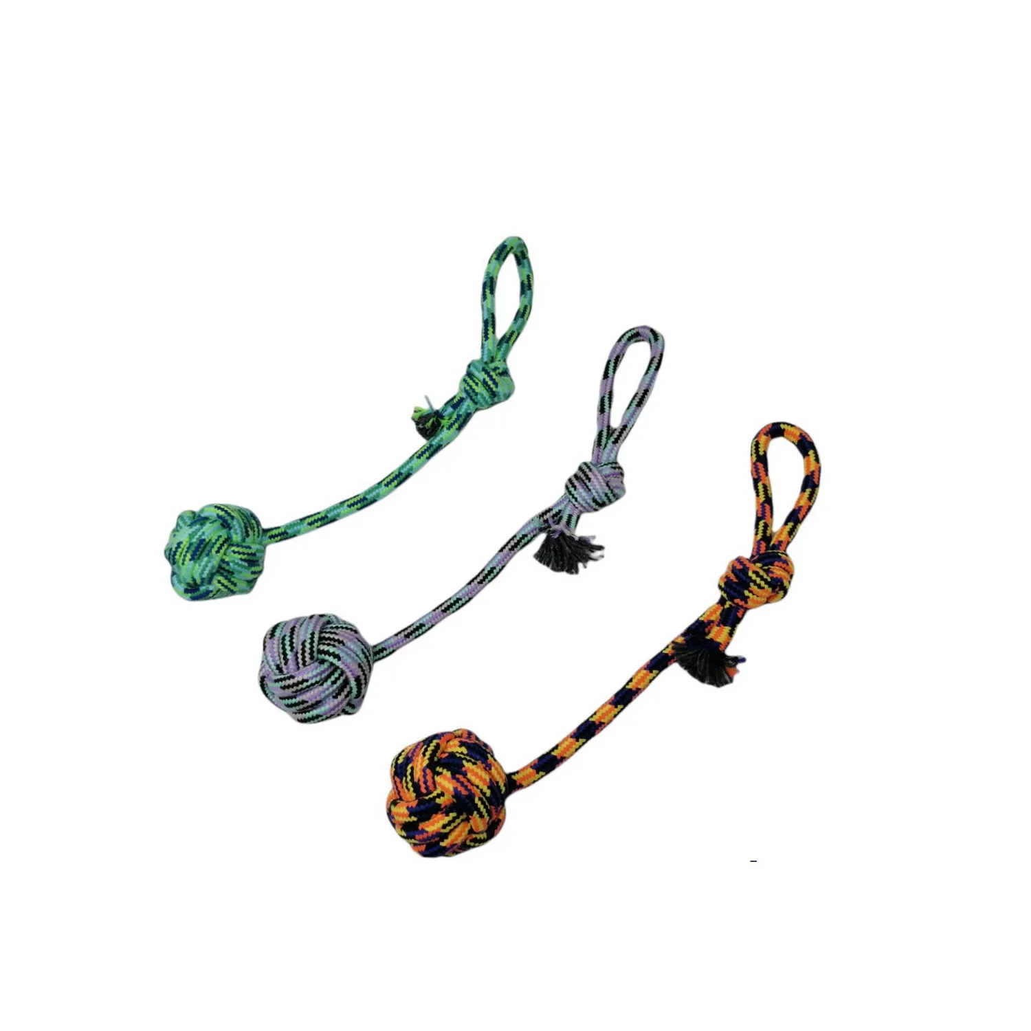 Juguete trenza nudo con asa nunbell para perro color naranja