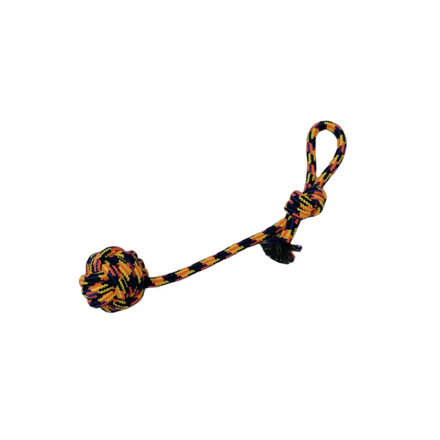 Juguete trenza nudo con asa nunbell para perro color naranja 4