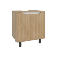 Mueble Lavamos de Pedestal Marlo 63x55x41 Rta Fresno Blanco