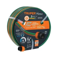 Manguera Reforzada 25m x 1/2'' 3 Capas Truper Con Conexiones