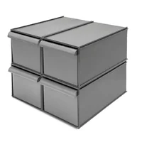 Cajones Organizadores de Herramientas Apilables y Modulares 20kg Gris Set X 16 Unidades
