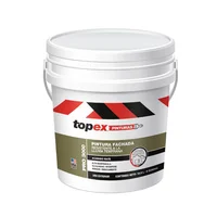 Pintura para Fachada Exterior Premium Resistente a la lluvia Blanco Mate 5 Galones Topex