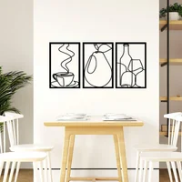 Set 3 Cuadros Vino Café Y Pera De 45X30Cm Cada Uno