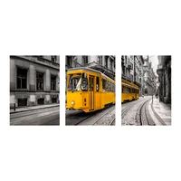 Cuadro Triptico Tren Lisboa 60 X 40 X 3 Cms