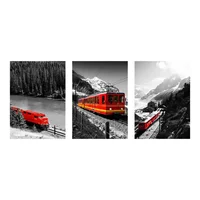 Cuadro Triptico Contraste Rojo 60 X 40 X 3 Cms