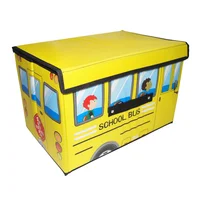 Organizador de juguetes y ropa infantil caja con tapa amarillo