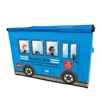 Organizador de juguetes y ropa infantil caja con tapa azul